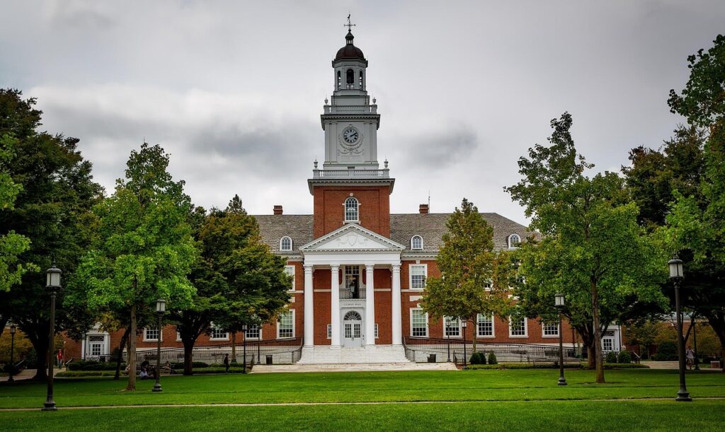johns hopkins university, gilman hall, school, universities, colleges, education, baltimore, maryland, hdr, nature, sky, clouds, landscape, building, structure, clock tower, landmark, historical, campus, students, academic