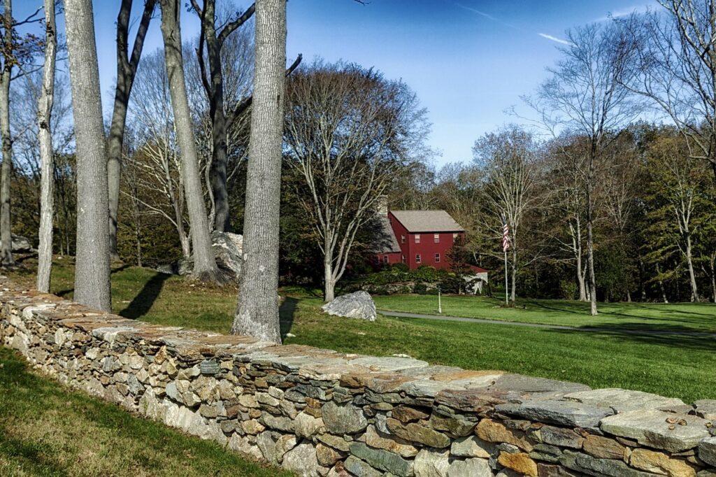 connecticut, house, home, forest, trees, stone wall, nature, outside, connecticut, connecticut, connecticut, connecticut, connecticut