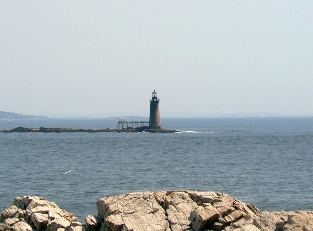 a lighthouse on an island