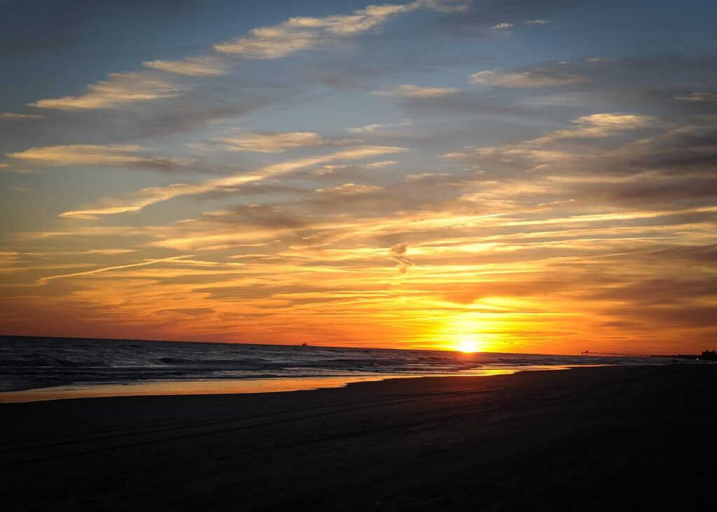 sunset, beach, north carolina, coast, dusk, nature, orange, north carolina, north carolina, north carolina, north carolina, north carolina