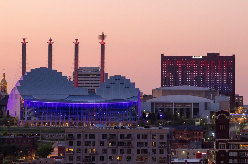 kansas city, dusk, beautiful, city, buildings, kaufmann center, kansas city symphony, kansas city, kansas city, kansas city, kansas city, kansas city