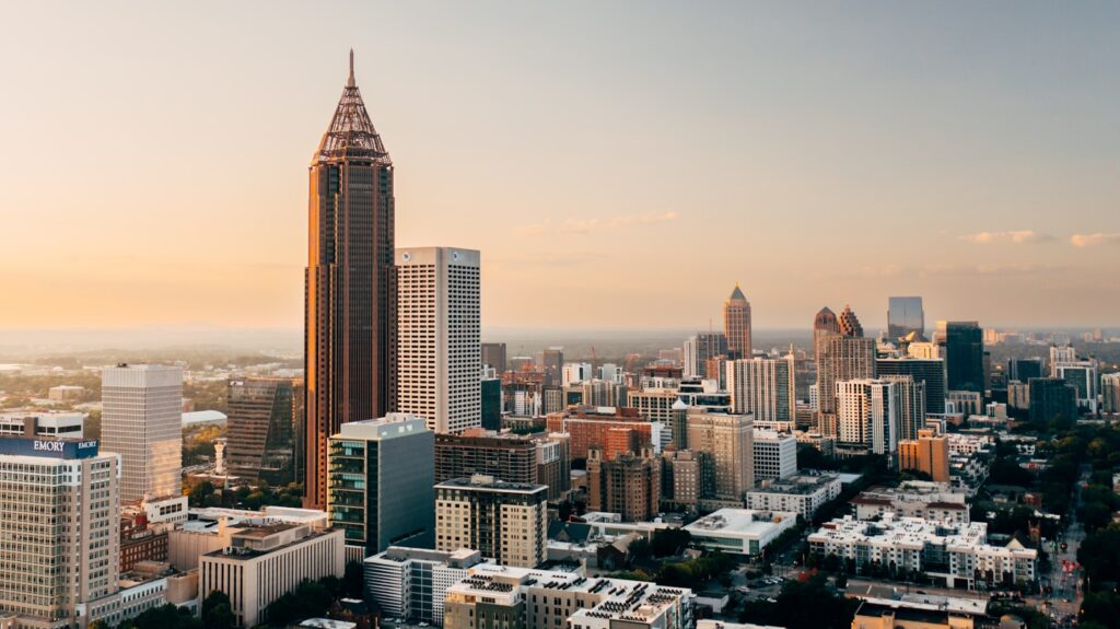 a city with tall buildings