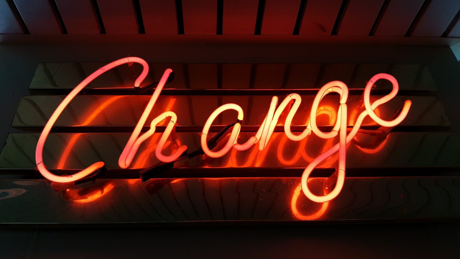 Photo by Ross Findon Change neon light signage